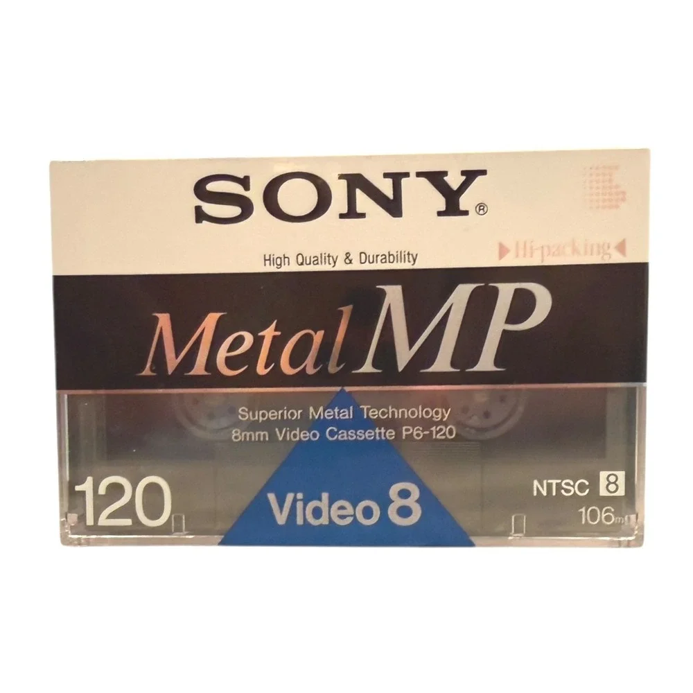 VTG Sony Video 8 Metal MP Unisex OS Silver 8mm Video Cassette Tape 120 Min